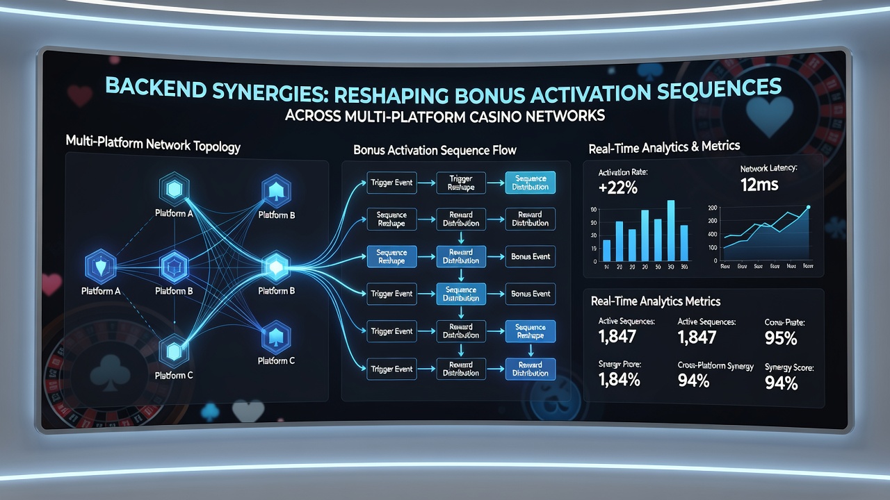 Flowchart illustrating synchronized bonus activation across mobile, desktop, and tablet casino interfaces