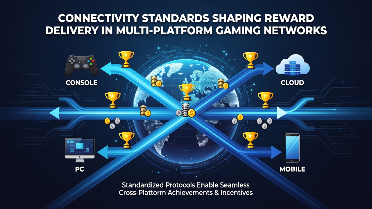 Illustration of reward synchronization across multiple gaming devices using standardized APIs