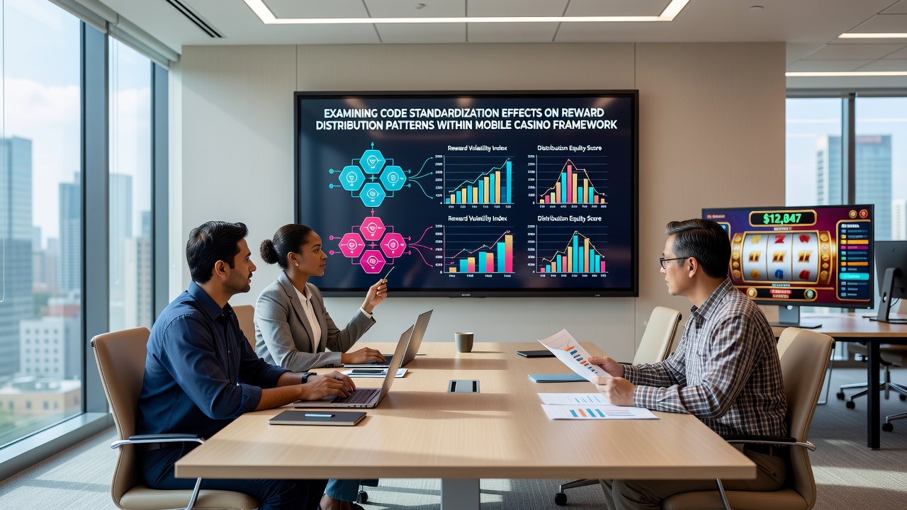 Data visualization charts comparing reward distribution patterns before and after code standardization in mobile casino frameworks