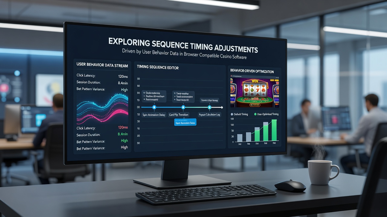 Detailed view of sequence timing adjustments in mobile casino software with behavior data overlays