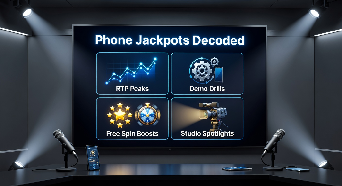 Close-up of a smartphone interface showing RTP meter climbing during a free spins round on a jackpot slot, surrounded by glowing jackpot meters at mini, minor, major, and grand levels