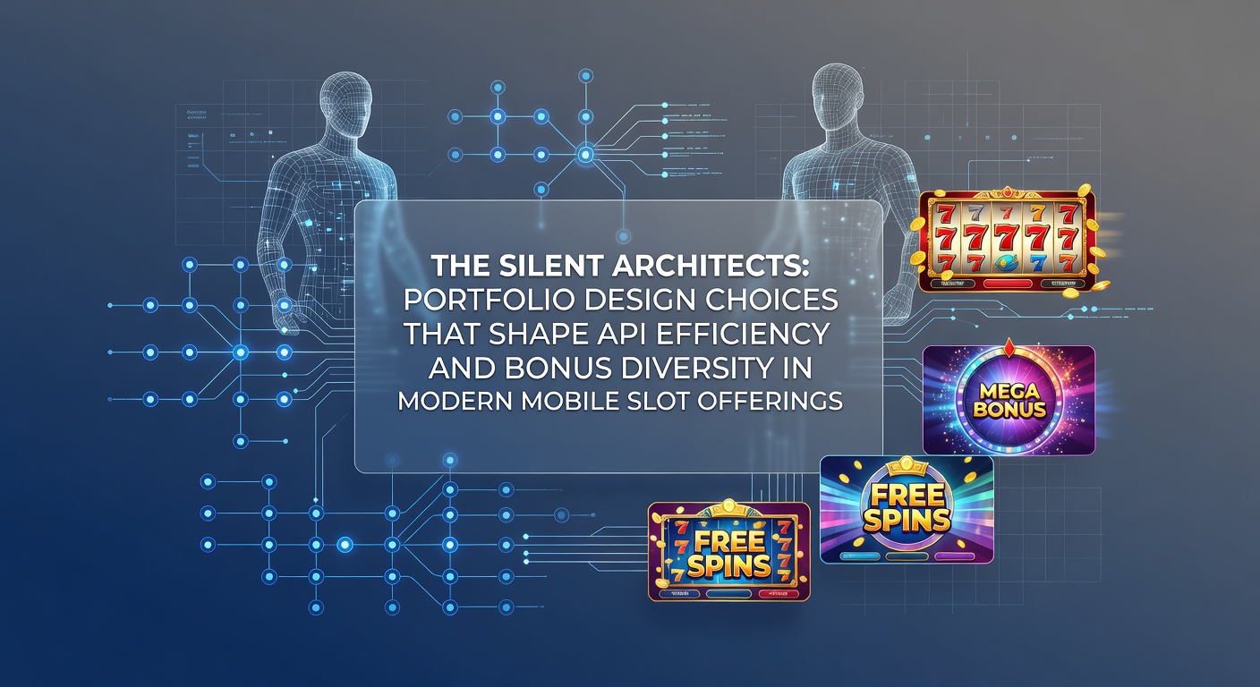 Technical diagram showing API architecture layers and portfolio integration points for mobile slot games